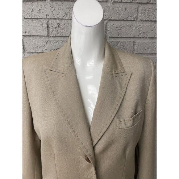 Kasper Women Tan Professional Career 2 Pcs Pant Suit Set Size 6 - Picture 7 of 12